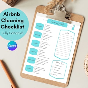 Airbnb Cleaning Checklist | Airbnb Template | Airbnb Cleaning Schedule | Cleaning Planner | Cleaning Form | Airbnb Host | Cleaning Printable