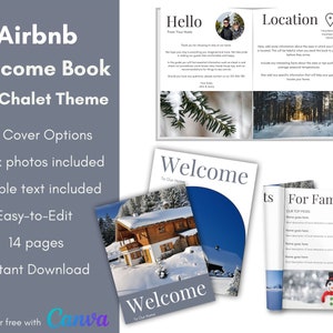 Airbnb Welcome Book Ski Lodge, Airbnb Ski Chalet, Airbnb Snow Cabin, Airbnb Template, Airbnb Guest Book, Airbnb Host Pack, VRBO Book