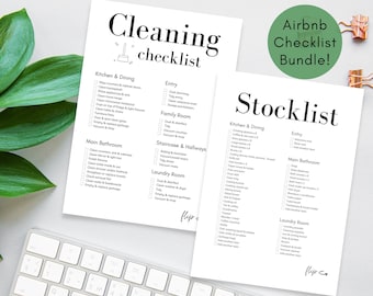 Airbnb Stocklist and Cleaning Checklist Bundle, Airbnb Cleaning List, Airbnb Inventory Checklist, Airbnb Planner, Airbnb Forms, Templates