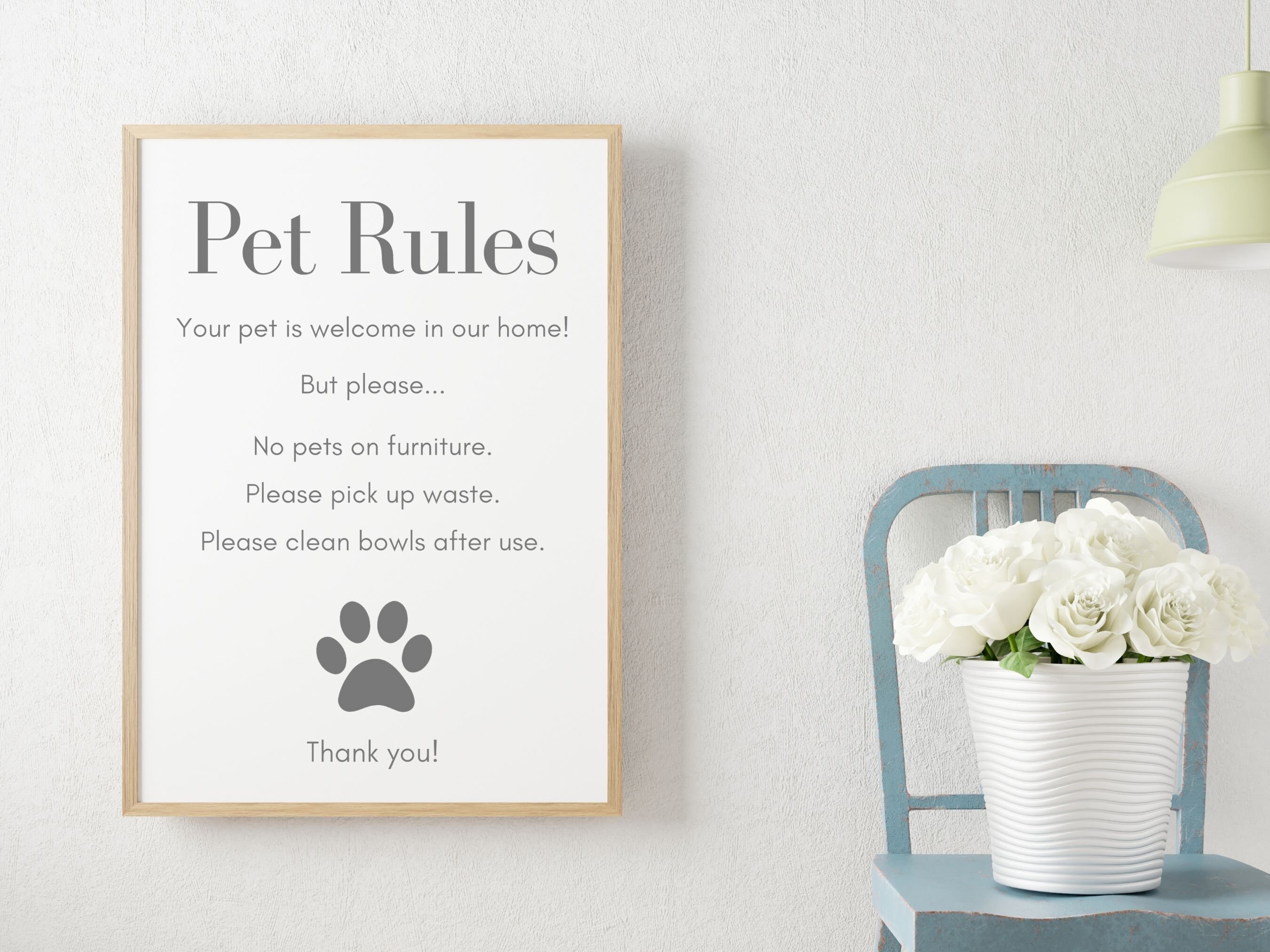 Airbnb Pet Rules Sign Template, Editable Airbnb Pet Sign, Airbnb Rules