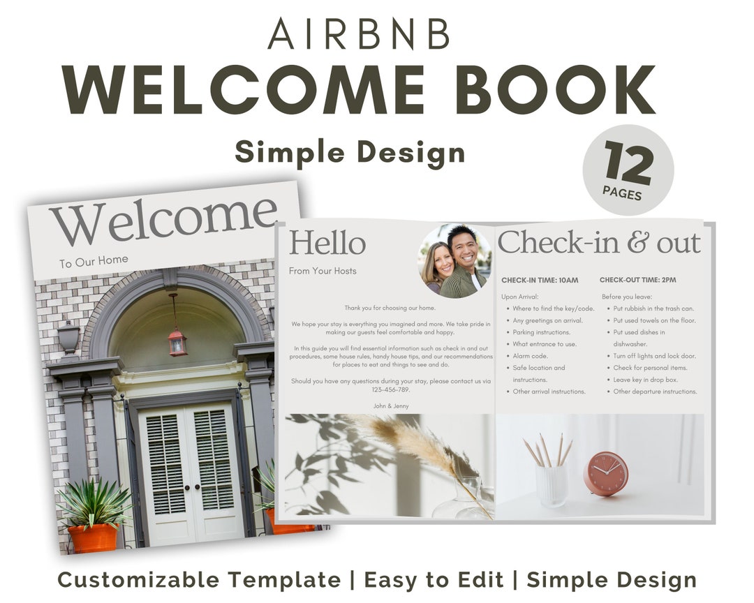 Airbnb Book Airbnb Template Airbnb Guide Book Etsy
