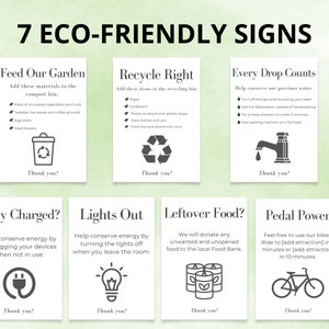 Eco-friendly Airbnb Sign Bundle | Airbnb Signage | Signs for Rental Home | Airbnb Guest Signs  | Airbnb Signage | Airbnb Template