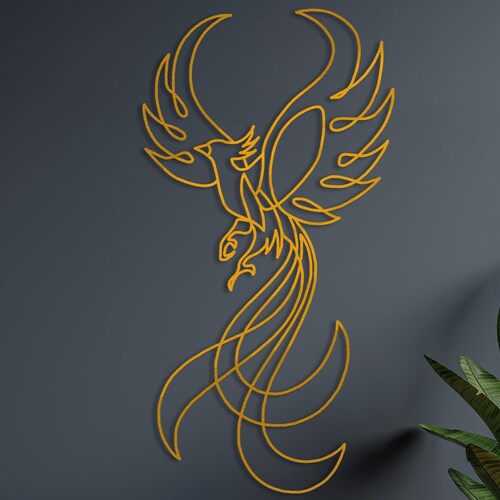 Burning Phoenix // Wall Art // Metal Sign Decor Etsy