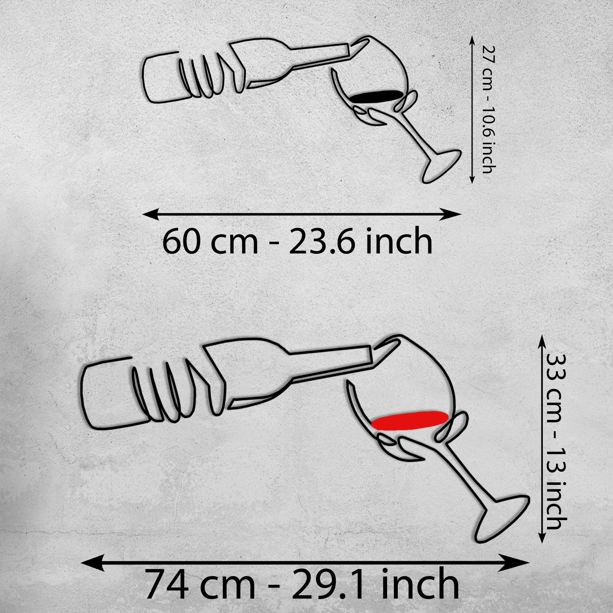 Wine Glass Wall Decor Kitchen Decor Minimalist Line Art Etsy