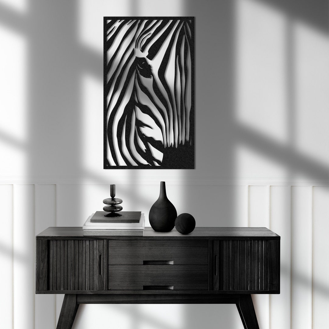Zebra Metal Wall Art Animal Wall Art Wildlife Wall Decor Etsy