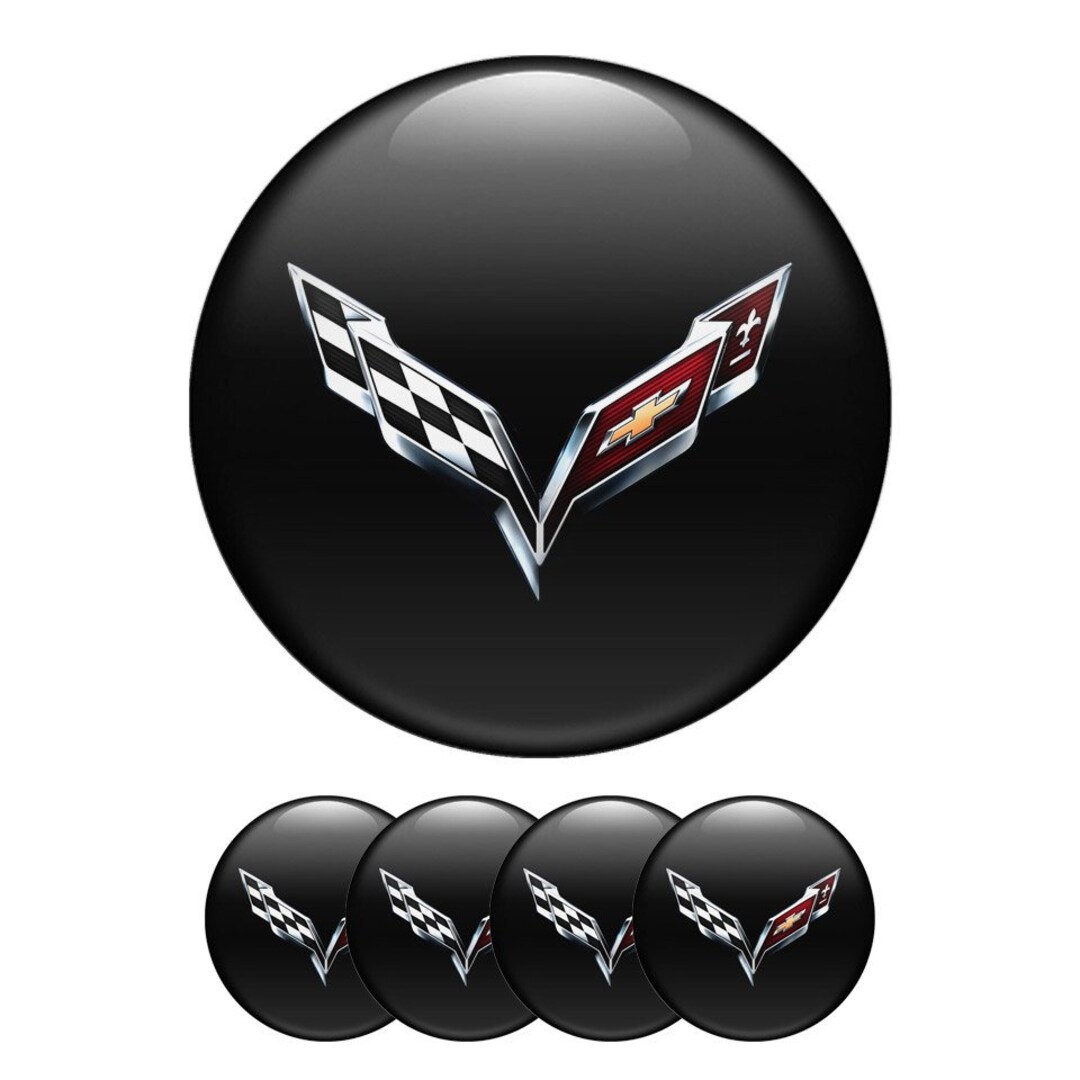 All Sizes 3dprint Silicone Sticker Chevrolet for Rim Center Caps Black