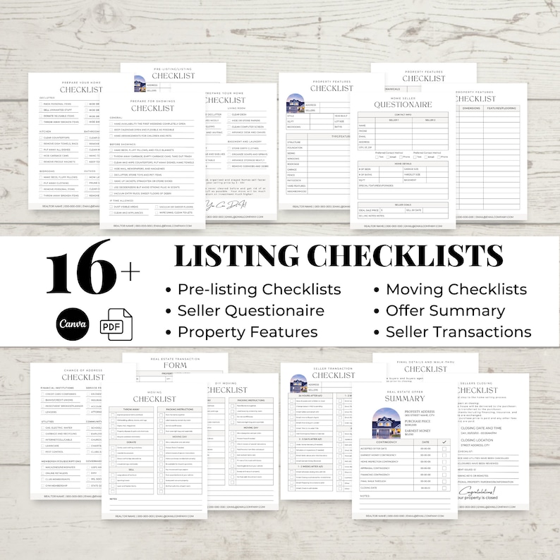 Real Estate Listing Agent Checklist Template Bundle Checklists for