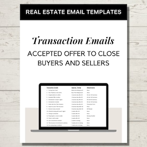 Real Estate Transaction Coordinator Email Templates for Buyers and Sellers for Transactions from Accepted Offer to Close