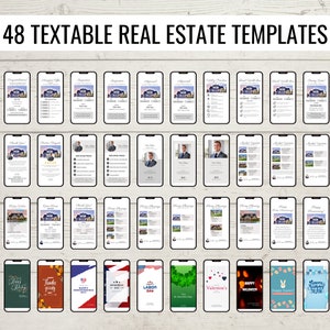 Real Estate Marketing Templates, Textable Real Estate, Digital Real Estate, Realtor Text, Canva