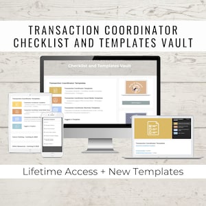 Transaction Coordinator Checklist and Templates Vault | Real Estate Email Templates | Real Estate Canva Templates