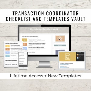 Transaction Coordinator Checklist and Templates Vault | Real Estate Email Templates | Real Estate Canva Templates