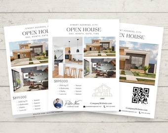Pakiet ulotek Open House | Szablon ulotki Open House | Ulotka Open House w branży nieruchomości | Szablon ulotki Real Estate | Marketing nieruchomości