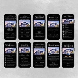 Luxury Real Estate Transaction Coordinator Text Templates, Textable Transaction Communication, Canva Templates image 1