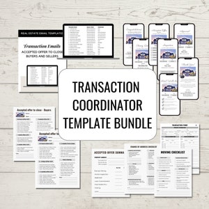 Real Estate Transaction Coordinator Template Bundle | Transaction Tracker | Real Estate Email Templates | Textable Real Estate