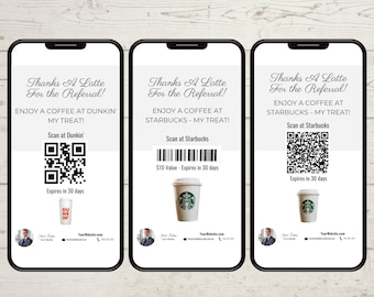 Thanks a Latte Textable Real Estate Referral Card | Digital Real Estate Referral Card