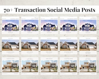 70+ Real Estate Transaction Social Media Posts, Instagram and Facebook, Canva Template