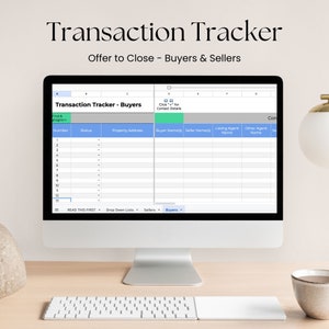 Real Estate Transaction Tracker | Transaction Coordinator Checklist | Transaction Management | Google Sheets Template