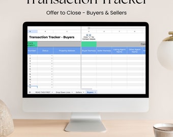 Real Estate Transaction Tracker | Transaction Coordinator Checklist | Transaction Management | Google Sheets Template