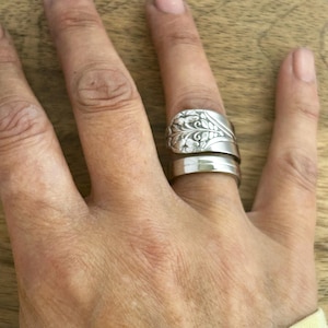 Upcycled Spoon Ring - Vintage Claudia Silver Plate Spiral Ring - Handmade Jewellery
