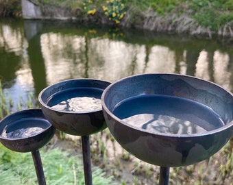 Trio of Hand Forged Metal Water Catchers