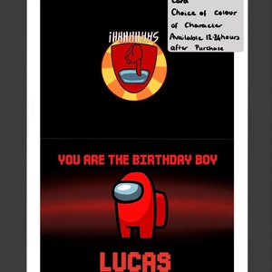 Téléchargement numérique personnalisé parmi nous choix de la carte d’anniversaire de genre