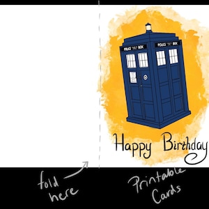 PRINTABLE Doctor Who TARDIS Birthday Card