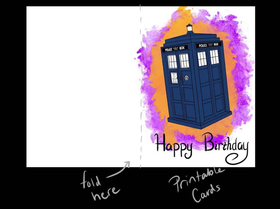 PRINTABLE Doctor Who TARDIS Birthday Card - Etsy