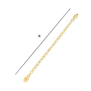 Extension chain with oval and engraved 925 sample on it. Sterling silver extension chain. For bracelet. For necklace. 24k gold.