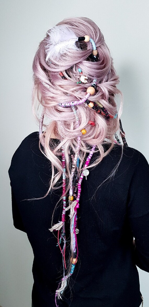 Hair Wrap Extensions Instant Hippie Loc Festival Hair - Etsy Hair Wrap Extensions Instant Hippie Loc Festival Hair - Etsy