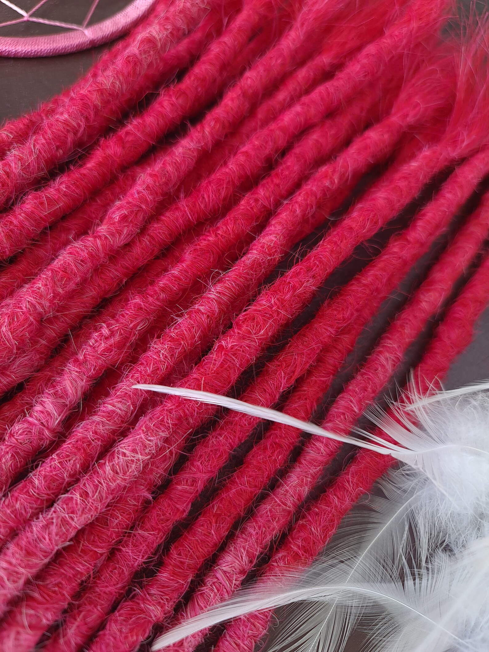 Rose Pink Dreadlocks Extensions Human Hair Real Dreads Colored Etsy