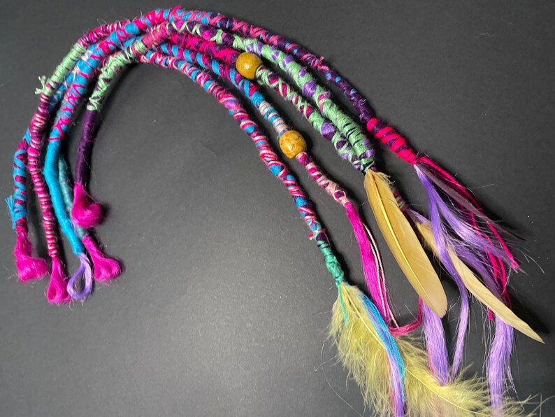 Sweet Set Hair Wrap Extensions 5 pcs, Instant Hippie Loc, Festival hair accessories, Boho hairstyle, Decorative dreads hair jewerly Loop - .br Sweet Set Hair Wrap Extensions 5 pcs, Instant Hippie Loc, Festival hair accessories, Boho hairstyle, Decorative dreads hair jewerly Loop - .br