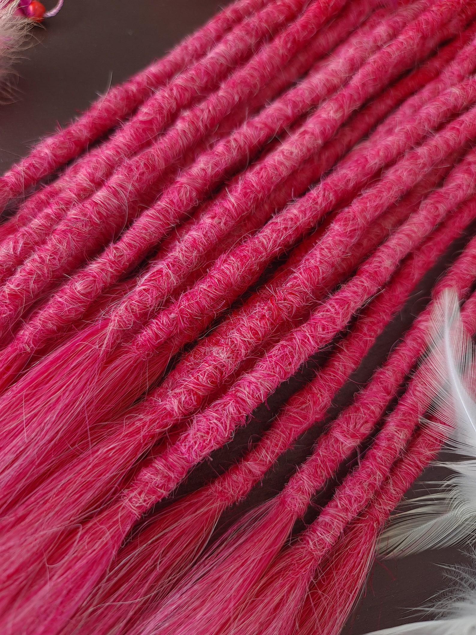 Rose Pink Dreadlocks Extensions Human Hair Real Dreads Colored Etsy