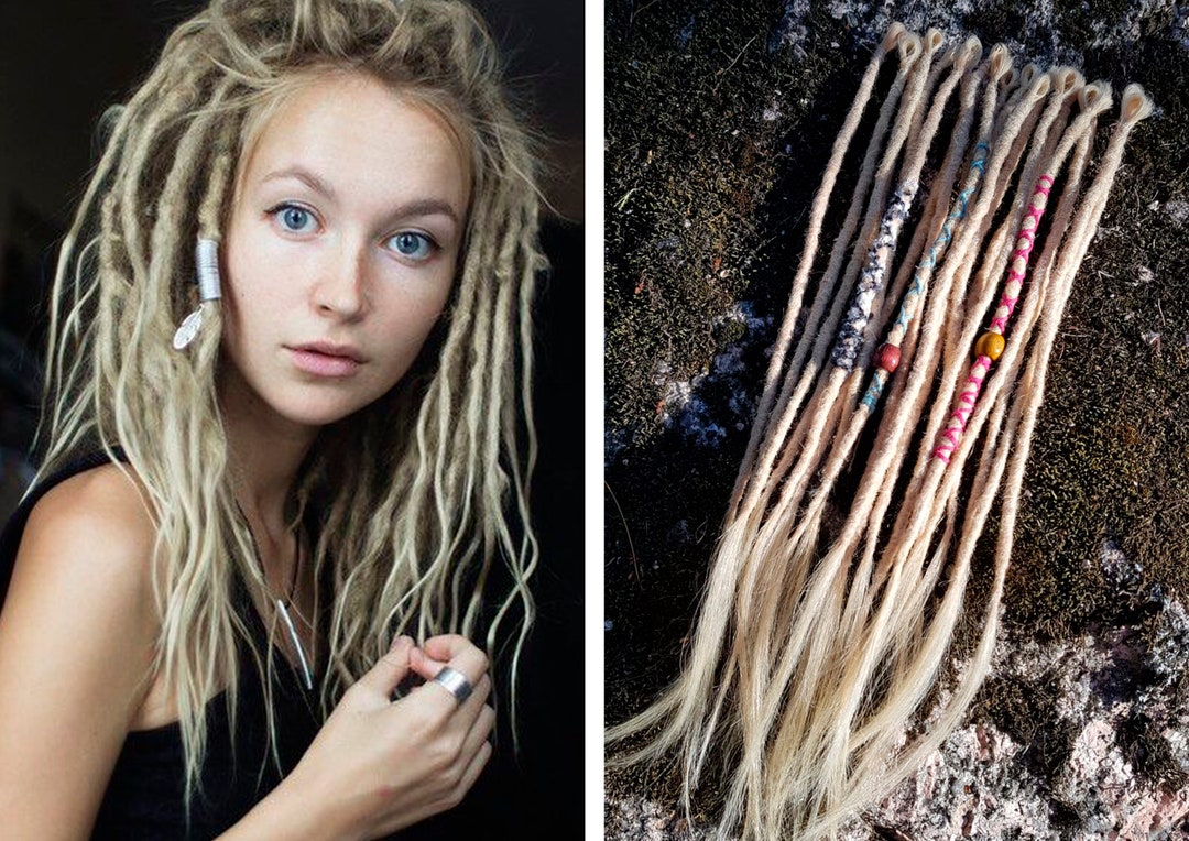 SE Blond Honey Human Hair Dreadlock Extensions, Real Hair for Lengthen