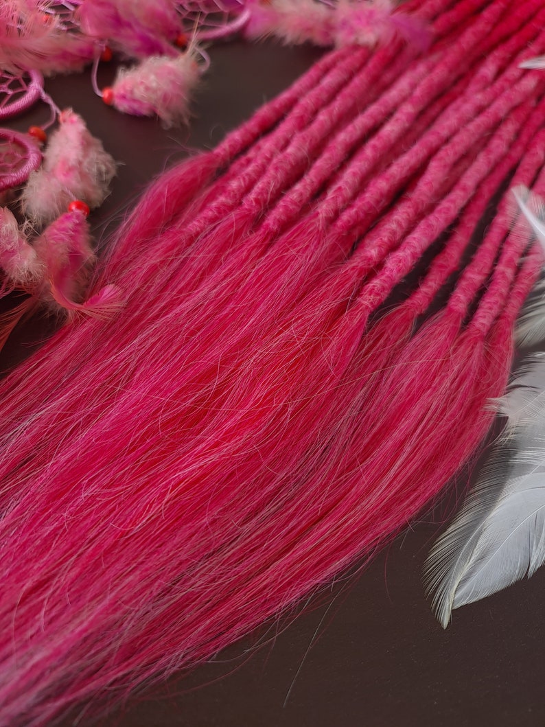 Rose Pink Dreadlocks Extensions Human Hair Ombre Dreads Etsy