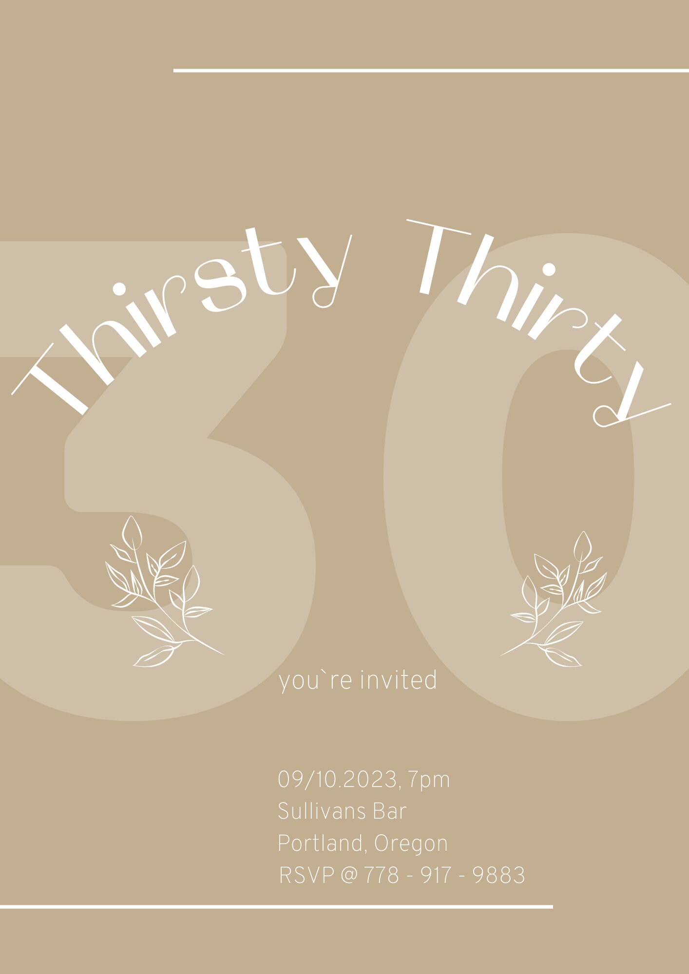 Thirsty Thirty / Digital/ Printable /editable 30th Birthday - Etsy