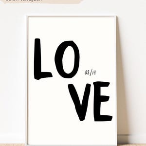 Poster LOVE Valentinstag Wanddeko / Wohnzimmer / Schlafzimmer