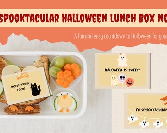 Lunchbox notes printable, Halloween Countdown, Fun Affirmations for school kids, Lunchtime fun, Spooky Season