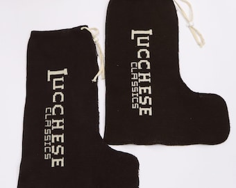 Lucchese Brown Knit Dust Covers Boot Socks Protective Vintage