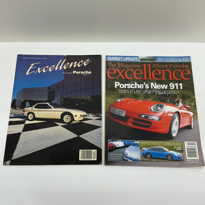 Porsche Magazine and Excellence Magazine Lot of 14 Vintage 80's, 90 ...