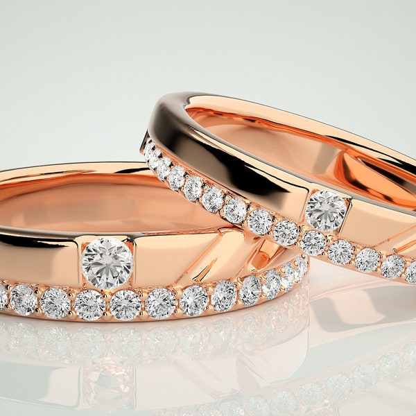 Unique Wedding Rings His and Hers - Etsy UK