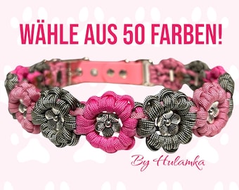 Paracord flower dog collar, flower power collar, paracord collar, paracord, customizable, flower collar