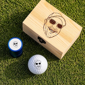 Groomsmen Portrait Golf Ball Stamp, Personalized Photo Golf Ball Stamp 20mm, Wedding Favors for Grooms Crew, Golf Lover Portrait Stamp