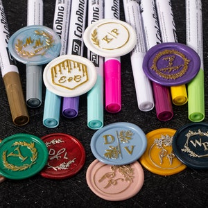 10 Farben Wachs Highlight Stifte, Gold Stift, Silber Stift, Wachssiegel Stempel, Malstift für Wachssiegelstempel, Wachssiegel-Marker, Hochzeitsstempel, Wachssiegel-Kit