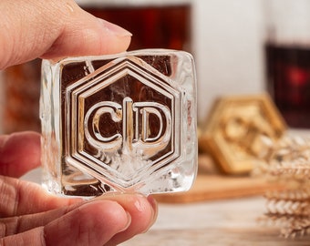 48 Designs,Customized Whiskey Ice Tray,Personalized Brass Cocktail Ice Cube Mold, Gift for Him, Brass Stamp, Client Gift