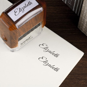 Sello de firma autoentintable personalizado, sello de firma personalizado, sellos personalizados para tarjetas, personalizado con nombre en cursiva