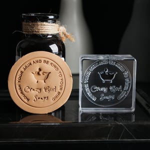 Timbro acrilico trasparente personalizzato, timbro per biscotti, timbro per sapone, timbro in argilla con qualsiasi logo, timbro per sapone acrilico, logo personalizzato, utensili per ceramica
