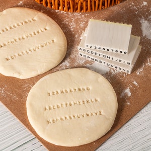 Sello de molde de masa, moldes de clase de cerámica/moldes para hornear/sellos de galletas/sellos de chocolate/26 letras/10 números/sellos de jabón/sellos de arcilla