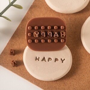 Selos de argila com número removível, selos de letras, conjunto de alfabeto para ensino de artesanato em cerâmica/scrapbooking/argila, carimbo de chocolate