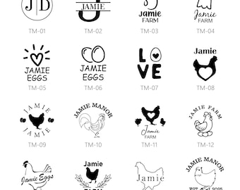 Sello personalizado para mini huevos, sello de granja, sello para huevos, sello para huevos frescos, sello personalizado para huevos con tinta, sello personalizado para huevos, logotipo personalizado para sellos de huevos