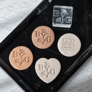 Custom engraved transparent acrylic stamp, multi designs, handmade clay stamp, acrylic mold, acrylic stamp, initial clay acrylic stamp